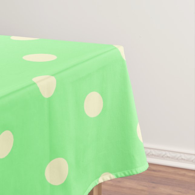 Toalha De Mesa Pontos de Bolha Verde Menta Creme (Posição Original)