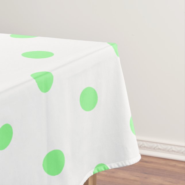 Toalha De Mesa Pontos de Bolinhas Verde Menta Branco (Posição Original)