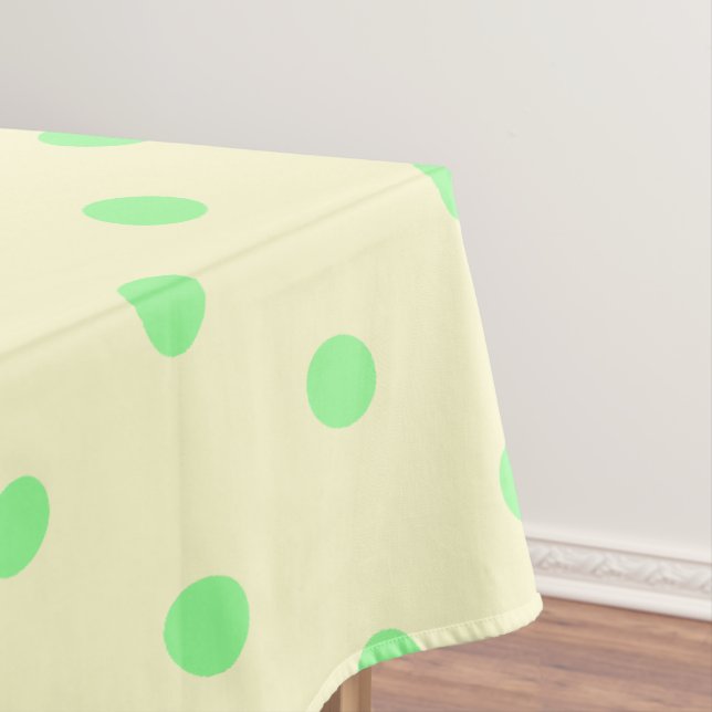 Toalha De Mesa Pontos de Bolinhas Verde Menta Creme (Posição Original)