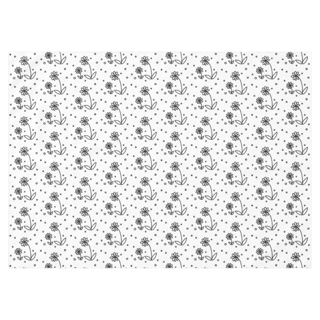 Toalha De Mesa Pontos e Visitas 2 - Preto e Branco (Frente (Horizontal))