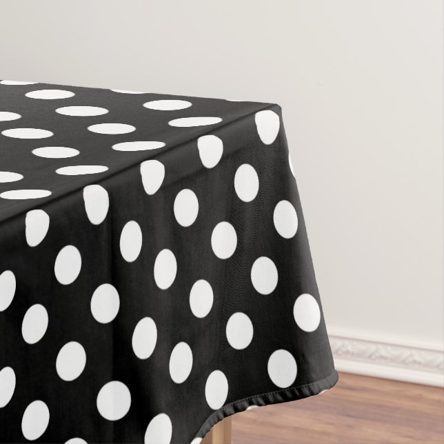 Toalha de Mesa Pontos Polka Brancos (Posição Original)