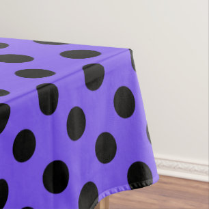 Toalha De Mesa Pontos pretos em azul-violeta