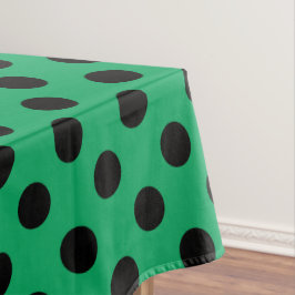 Toalha De Mesa Pontos pretos em verde fresco