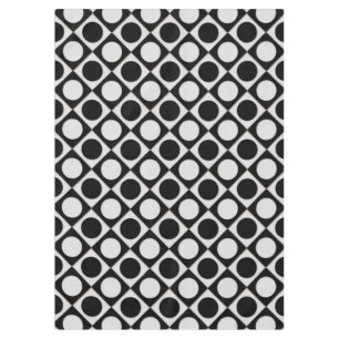 Toalha De Mesa Pontos & quadrados / branco preto + suas ideias