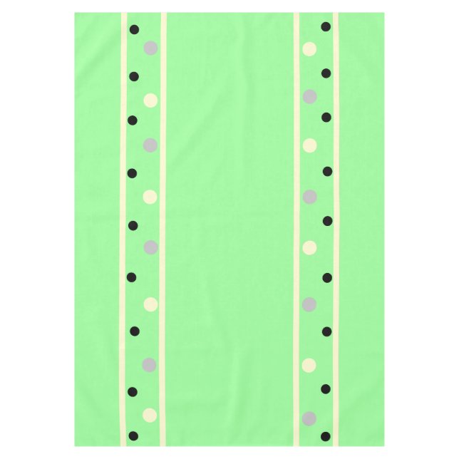 Toalha De Mesa Pontos verdes creme cinza menta (Frente)