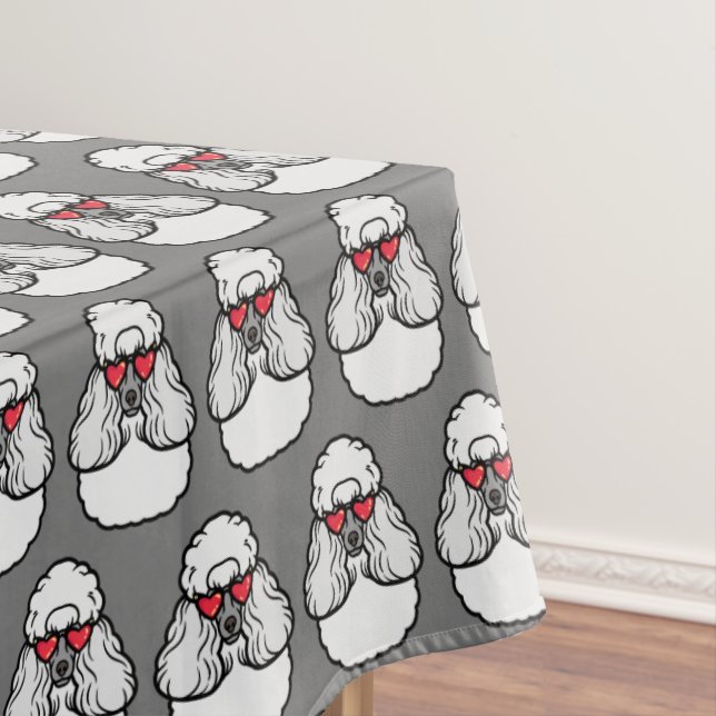 Toalha De Mesa Poodle Pattern Engraçado (Posição Original)