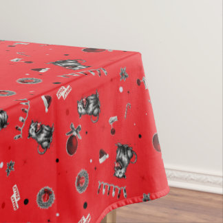 Toalha De Mesa Possum de Natal com Lixo comendo enfeite de vidro