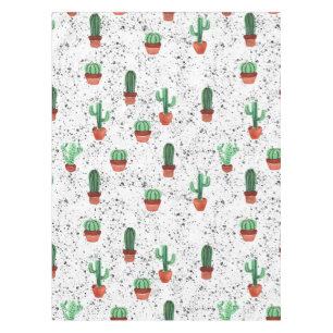 Toalha De Mesa Potes Verdes Terracotta Cactus Patterno