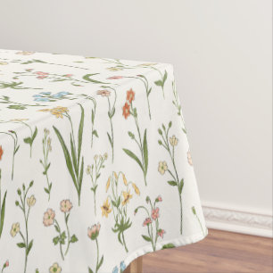 Toalha De Mesa Prado de Flores Silvestres Rústicas Desenhadas à M