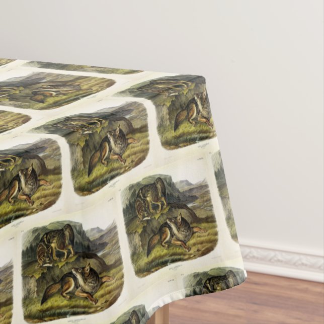 Toalha De Mesa Prairie Wolf (Coyote) dos Quadrupeds de Audubon (Posição Original)