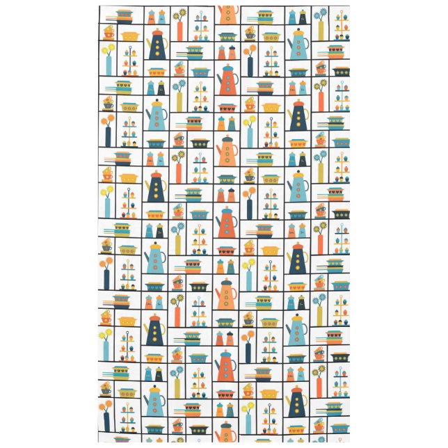 Toalha De Mesa Prateleiras modernas de Na moda retrô de meio sécu (Frente)