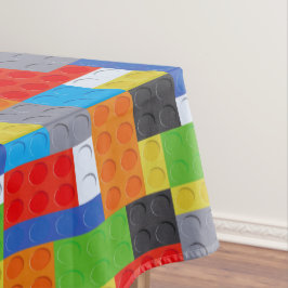 Toalha De Mesa Prédio de algodão verde-vermelho-azul-esverdeado