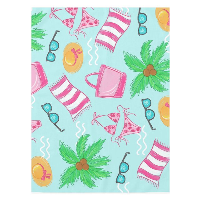 Toalha De Mesa Preppy Beach Bikini Towel Palm Tree Towel (Frente)