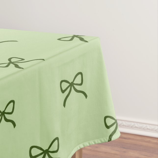 Toalha De Mesa Preppy Girly Green Bow Pattern Spring & Summer  (Posição Original)