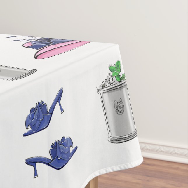 Toalha De Mesa Preppy Ladies Derby Party Blue Heels Hats & Juleps (Posição Original)