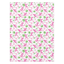 Toalha De Mesa Preppy Rosa Chita Floral / Chic Animal Branco