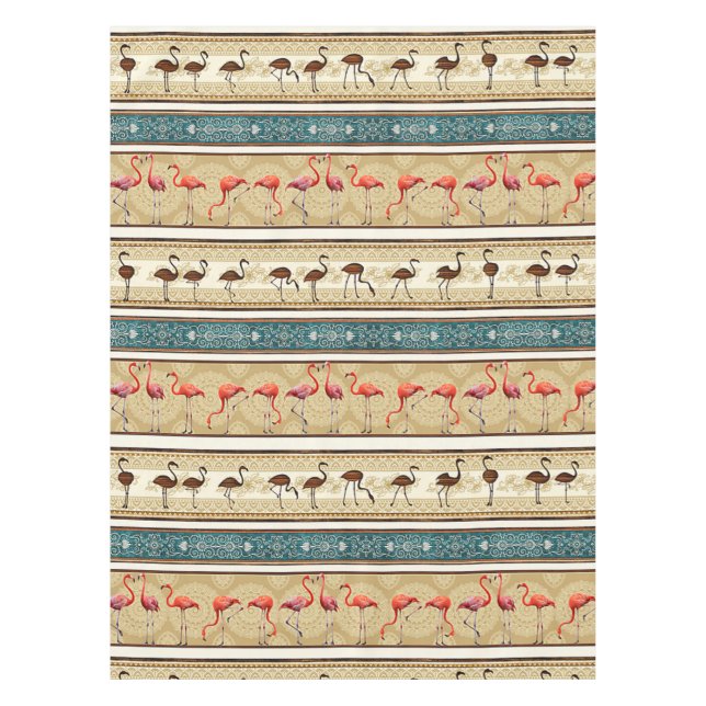 Toalha De Mesa Presente De Flamingo, Bonito Presente De Padrão Fl (Frente)