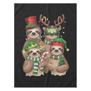 Toalha De Mesa Presente de Natal de Preguiça Feliz Slothmas Amant