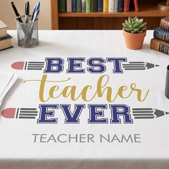 Toalha De Mesa Presente Personalizado Melhor Professor de Todos o (Criador carregado)