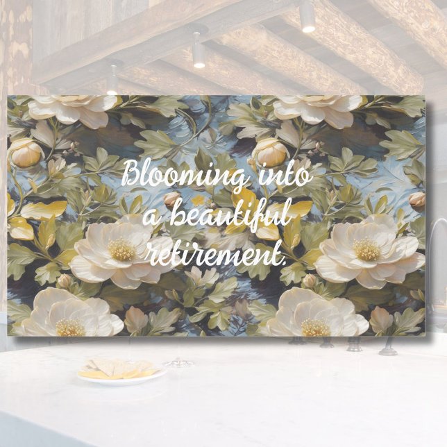 Toalha De Mesa Presentes de aposentadoria personalizados de russo (Rustic Blooms Custom Retirement Gifts for Her)