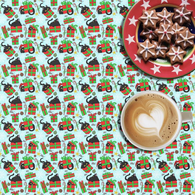 Toalha De Mesa Presentes de Natal de Gato Negro (Criador carregado)