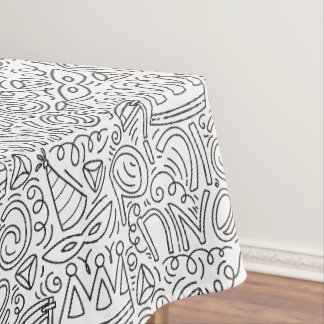 Toalha de mesa preta e branca elegante de Purim