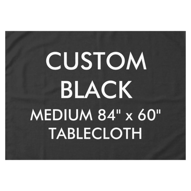Toalha de mesa preta personalizada 84" x 60" (Frente (Horizontal))