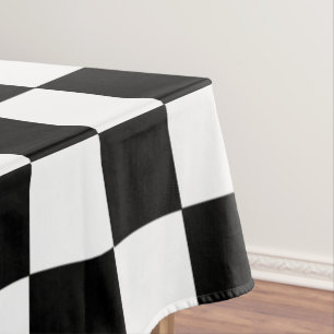 Toalha De Mesa Preto e branco Checkered