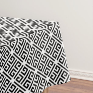 Toalha De Mesa Preto e branco Significando Mesa-chave grega