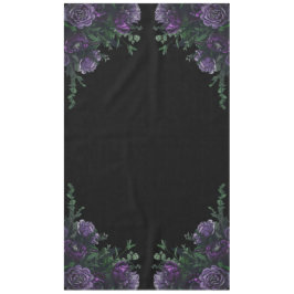 Toalha De Mesa Preto Púrpura Floral Elegante Gótico