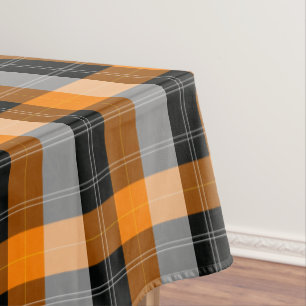 Toalha De Mesa Preto, tartã alaranjada / xadrez padrão de mesa