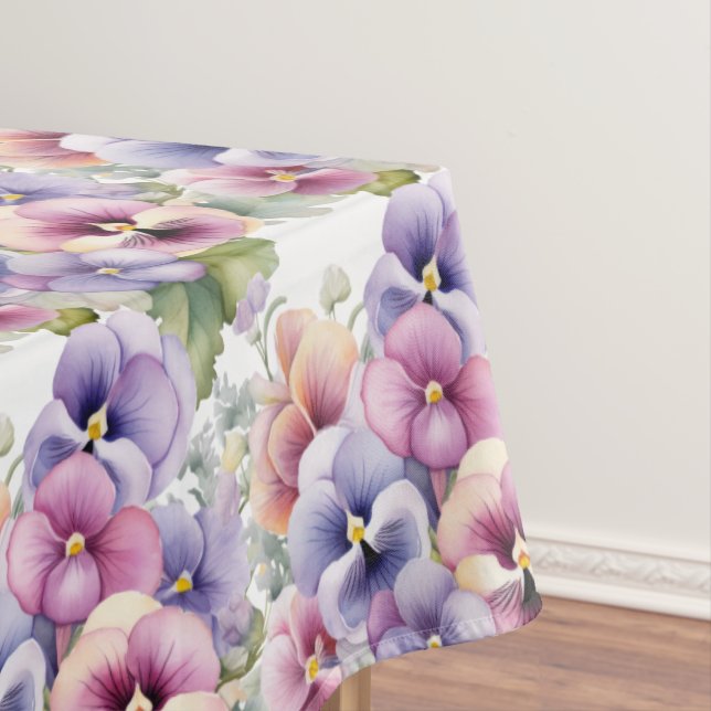 Toalha De Mesa Primavera Chic Cores Pansias Pansy (Posição Original)