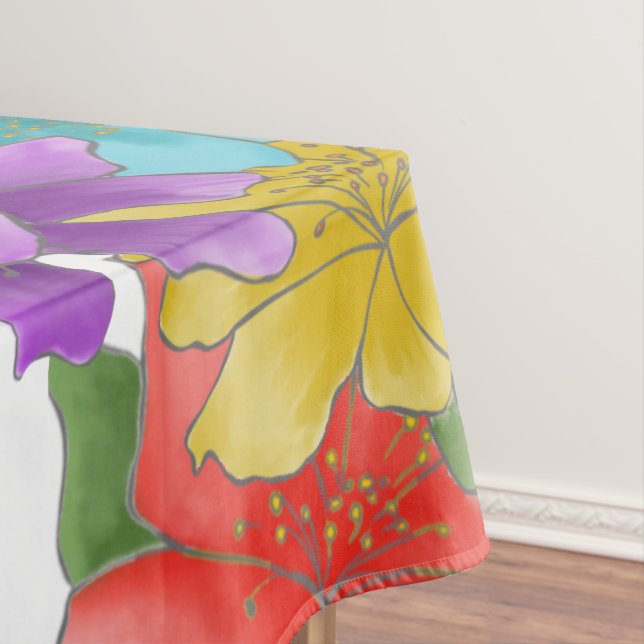 Toalha De Mesa Primavera de Aquarela Moderna Floral (Posição Original)