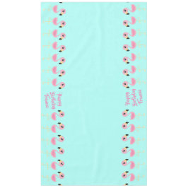 Toalha De Mesa Primeiro Aniversário Tropical Flamingo Rosa