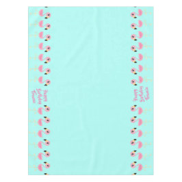 Toalha De Mesa Primeiro Aniversário Tropical Flamingo Rosa