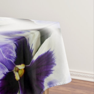 Toalha De Mesa profundamente - roxo no amor perfeito branco