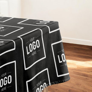 Toalha De Mesa Promocional comercial do logotipo branco preto