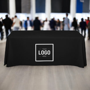 Toalha De Mesa Promocional comercial do logotipo branco preto