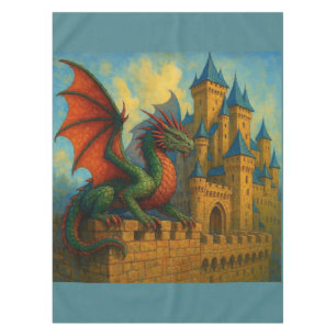 Toalha De Mesa Protetor do Castelo do Dragão Medieval