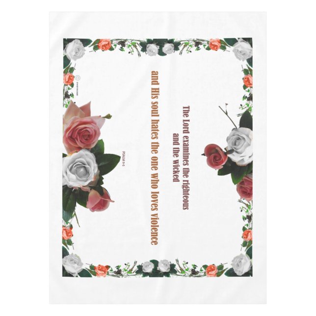 Toalha De Mesa Psalm 11:5, No Violence (Frente)