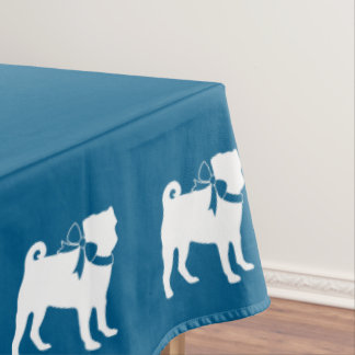Toalha De Mesa Pug Dog Chá de fraldas Boy Blue com Arco