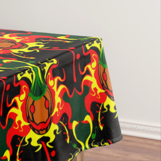 Toalha De Mesa Pumpkin Cabeça Flaming Padrão de Interbloqueio