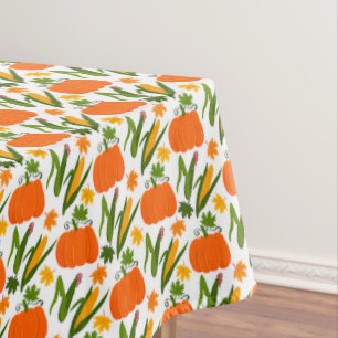 Toalha De Mesa Pumpkin de Ação de Graças, Milho e Folha Tableclot