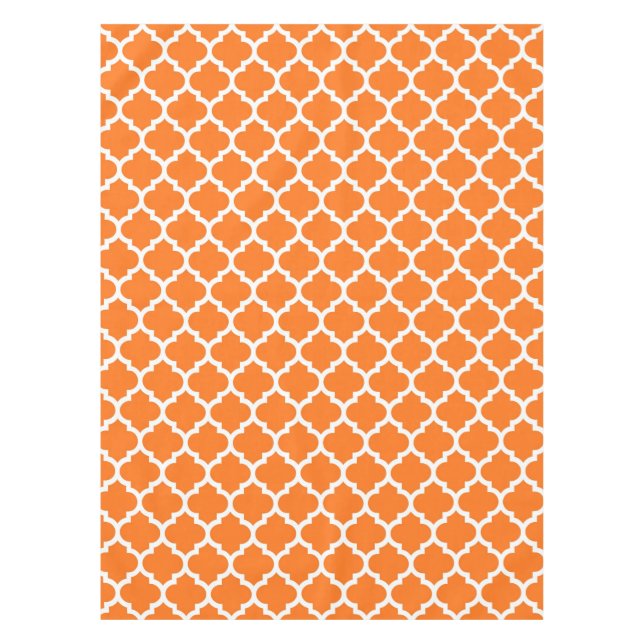 Toalha De Mesa Pumpkin Laranja What Quatrefoil Marroquino Padrão  (Frente)