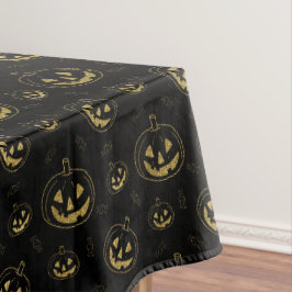 Toalha De Mesa Pumpkin preto e Dourado com a Mesa do Dia das Brux