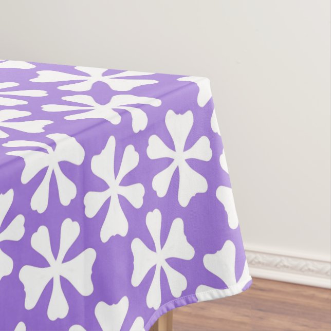 Toalha De Mesa Purple and White Modern Geometric Floral Pattern (Posição Original)