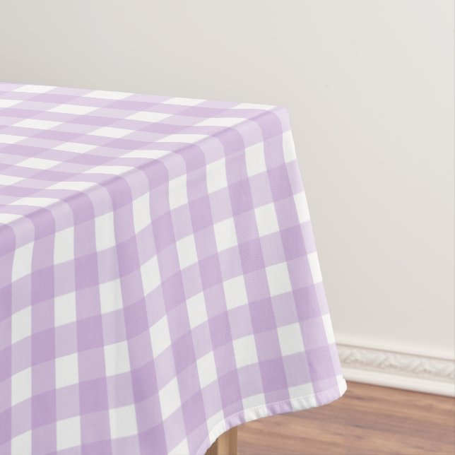 Toalha De Mesa Púrpura de Gingham Pastel (Posição Original)