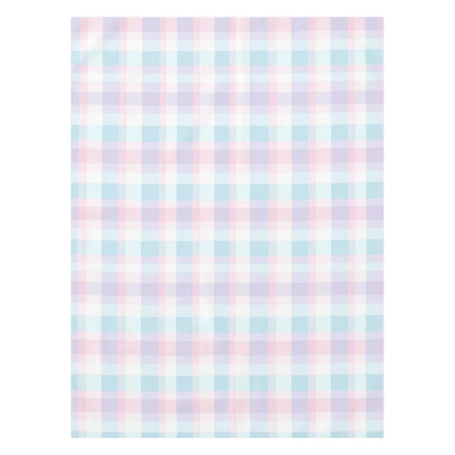 Toalha De Mesa Púrpura de Gingham Pastel (Frente)