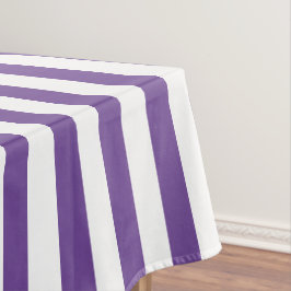 Toalha De Mesa Púrpura e branca, em forma simples, e riscado bran