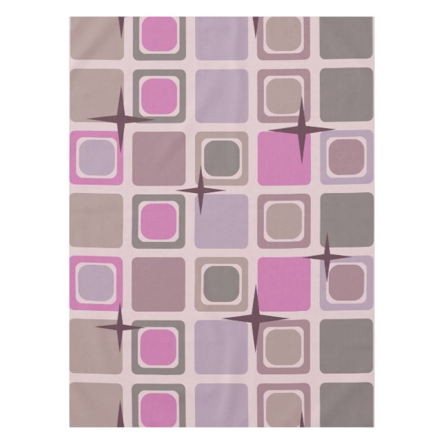 Toalha De Mesa Púrpura Rosa-Rosa meio século Praça Moderna (Frente)